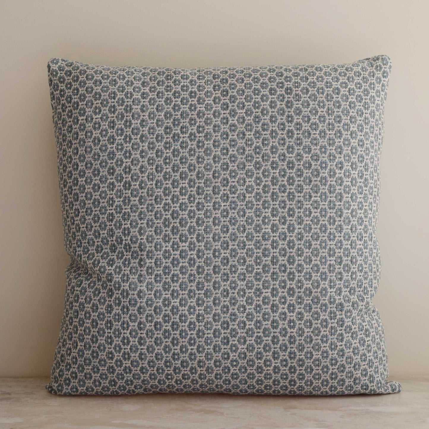 Blue and White Pattern Pillow - 22"