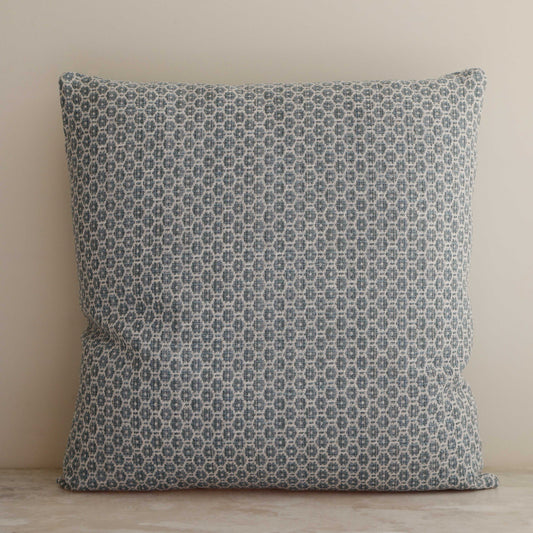 Blue and White Pattern Pillow - 22"