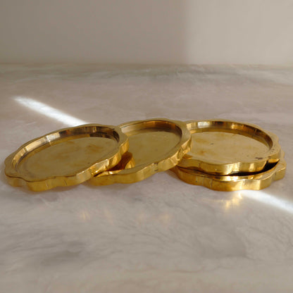 Sun Coaster Set in Brass