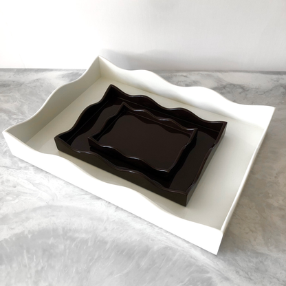 Small Belles Rives Lacquer Tray - Chocolate Brown