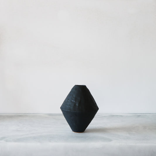 Coal Black Diamond Vase