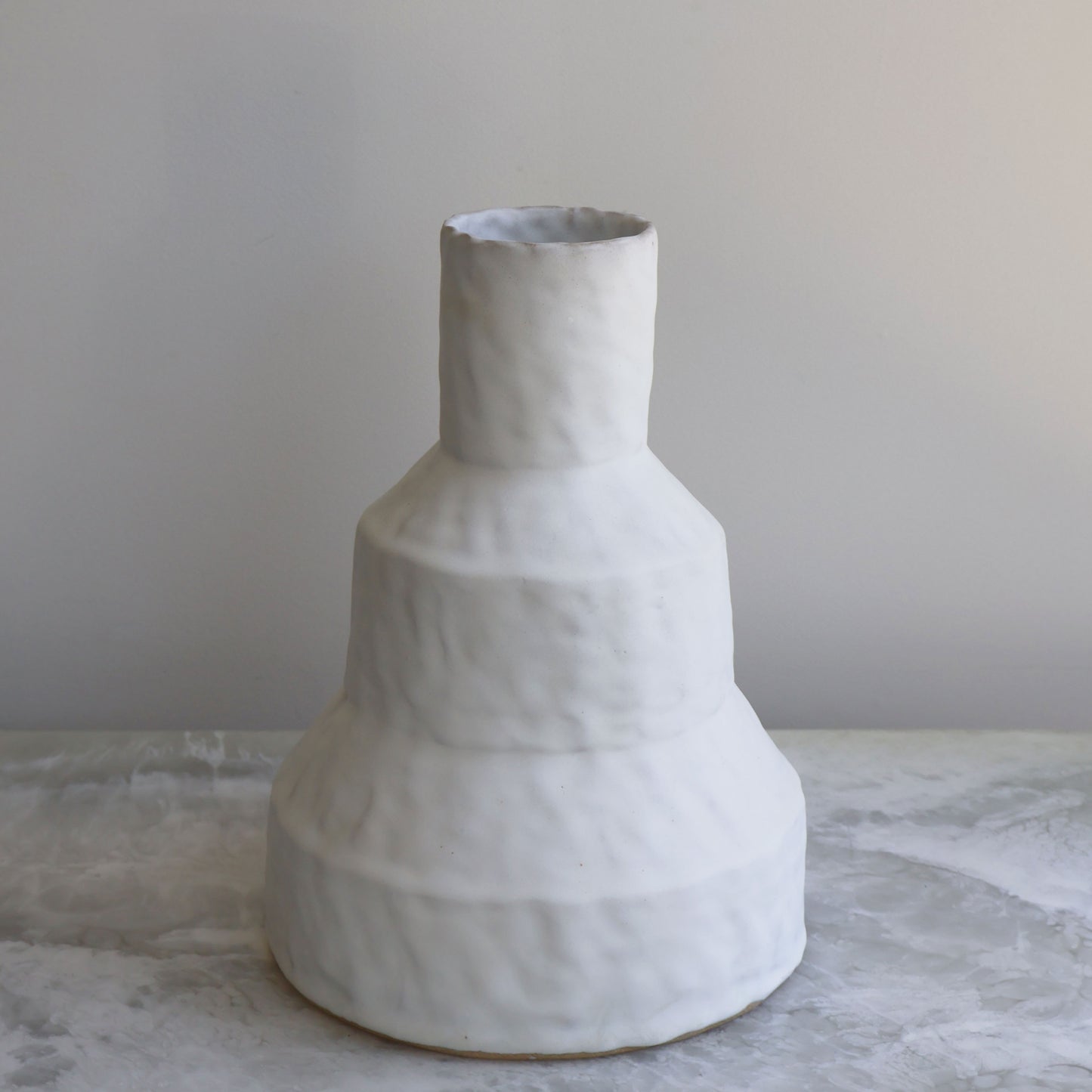 Matte White Terraced Vase