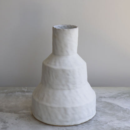 Matte White Terraced Vase