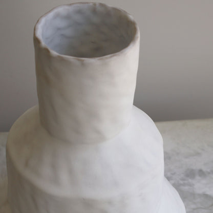Matte White Terraced Vase