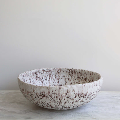 Speckled White Large Bowl