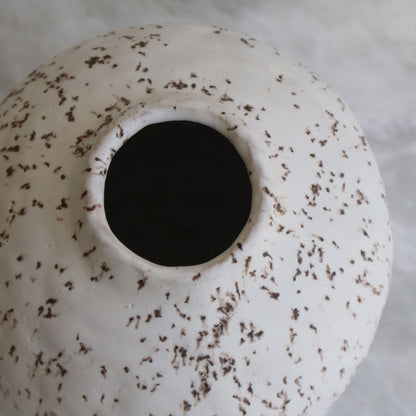 Speckled White Oval Vase