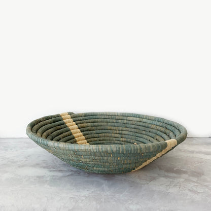 Opal Gray Striped Round Basket - 12"