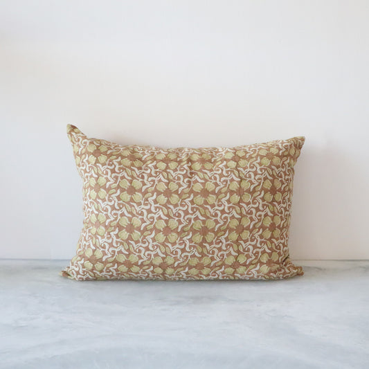 Khushi Brown Linen Pillow - 14" x 20"