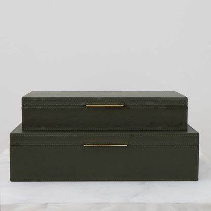 Ralston Boxes in Forest Full-Grain Leather