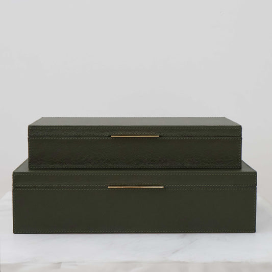 Ralston Boxes in Forest Full-Grain Leather