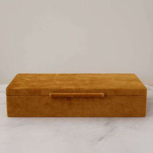 Sinclaire Boxes in Ocher Velvet