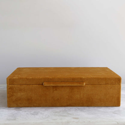 Sinclaire Boxes in Ocher Velvet