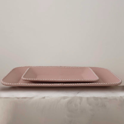 Leather Tray in Dusty Rose