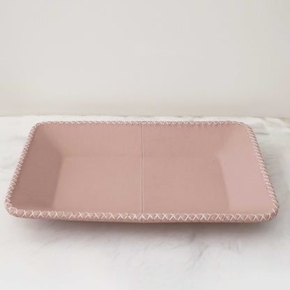 Leather Tray in Dusty Rose