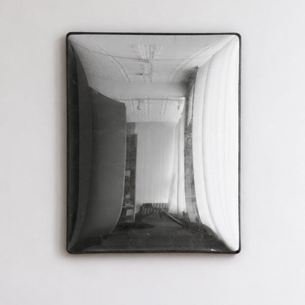 Rectangular Convex Antiqued Silver Leaf Mirror - 16"x20"