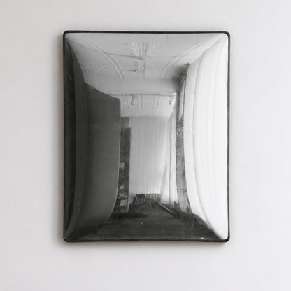 Rectangular Convex Antiqued Silver Leaf Mirror - 16"x20"