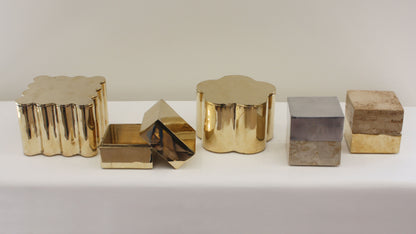 50/50 Box - Travertine and Brass