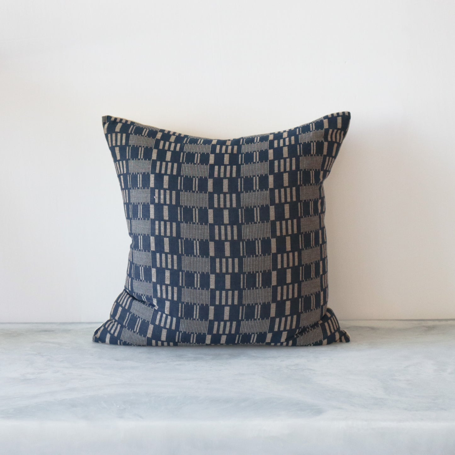 Navy & Blush Bars Pillow - 18"