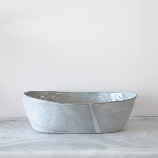 Oval Trough - Speckled Blue