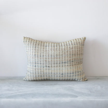 Taupe & Blue Stripe Pillow - 15" x 20"