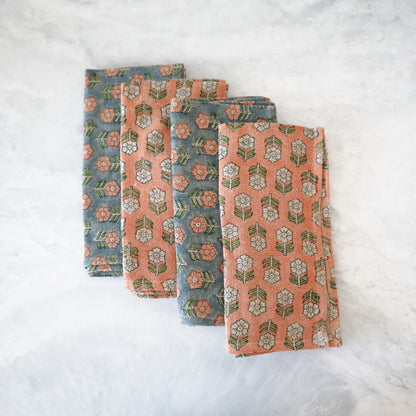 Tulsi Napkins in Coral