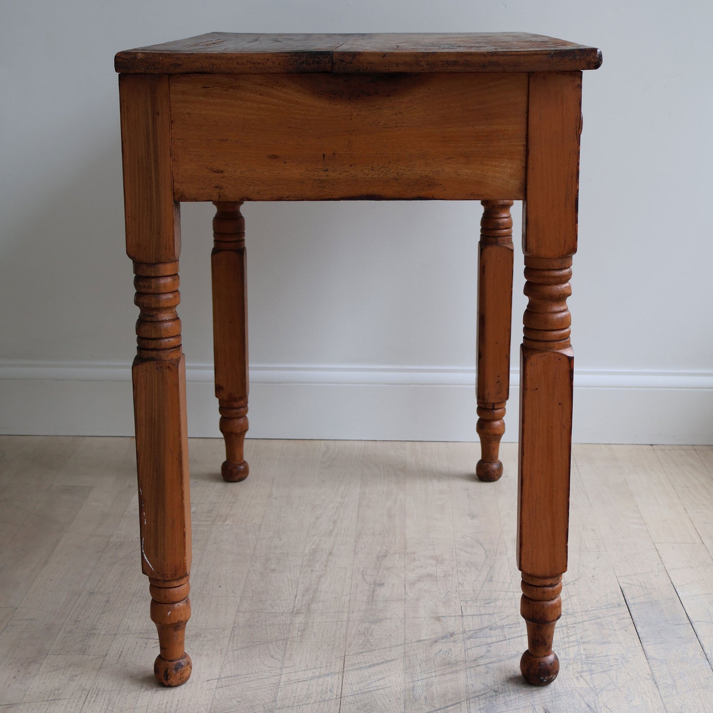 Pine and Spiral-Turned Leg Single Drawer Work Table