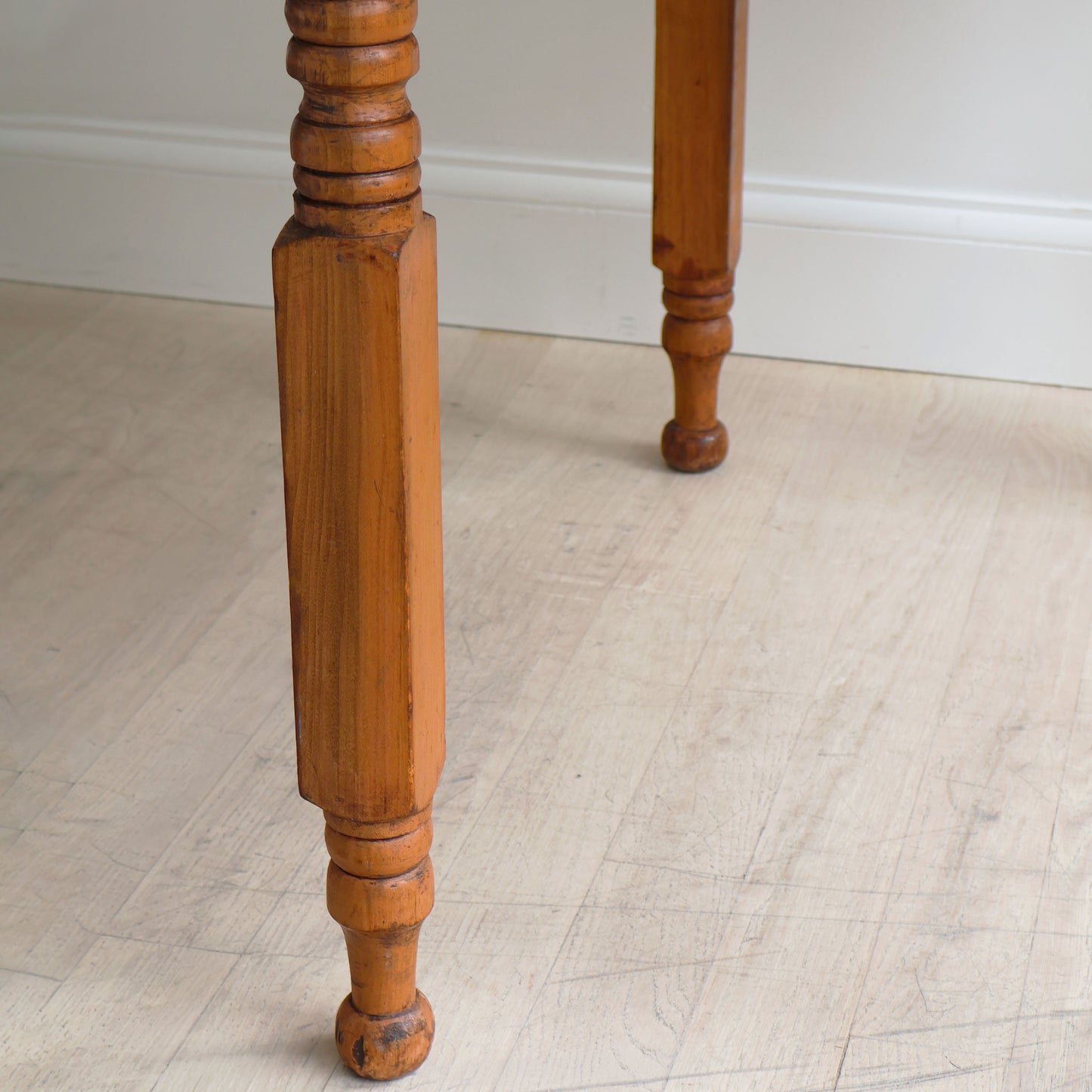 Pine and Spiral-Turned Leg Single Drawer Work Table