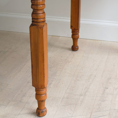 Pine and Spiral-Turned Leg Single Drawer Work Table