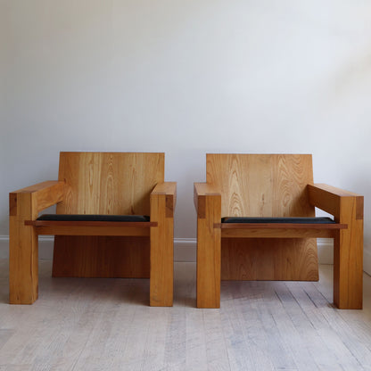 Pair of Vintage Elmwood Chairs