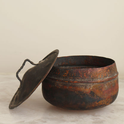 Greek Lidded Copper Cooking Pot