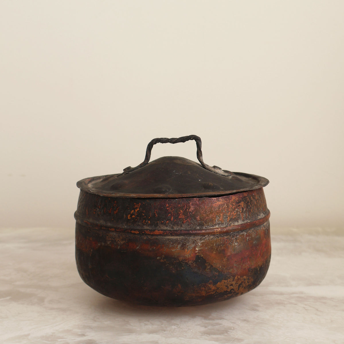 Greek Lidded Copper Cooking Pot