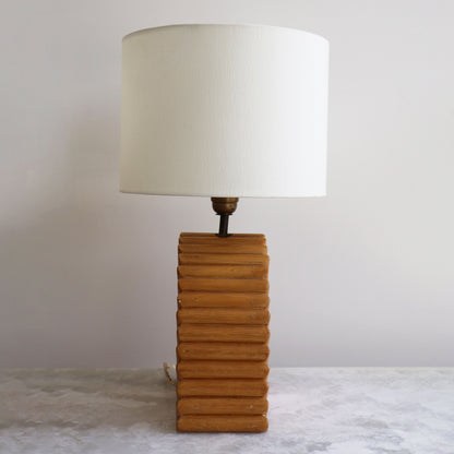 Pair of Sculptural Wood Table Lamps