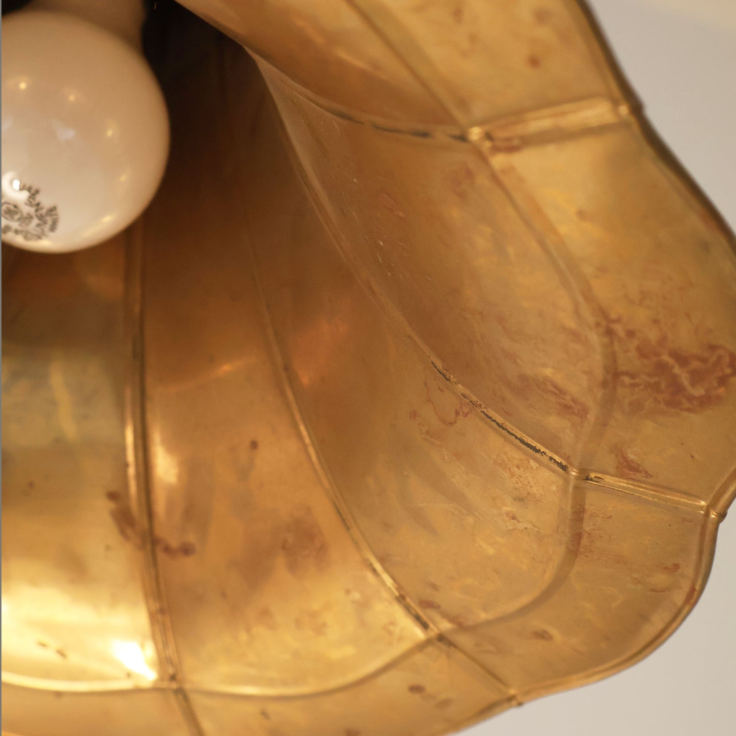 Pair of Vintage Brass Tulip Pendant Lights