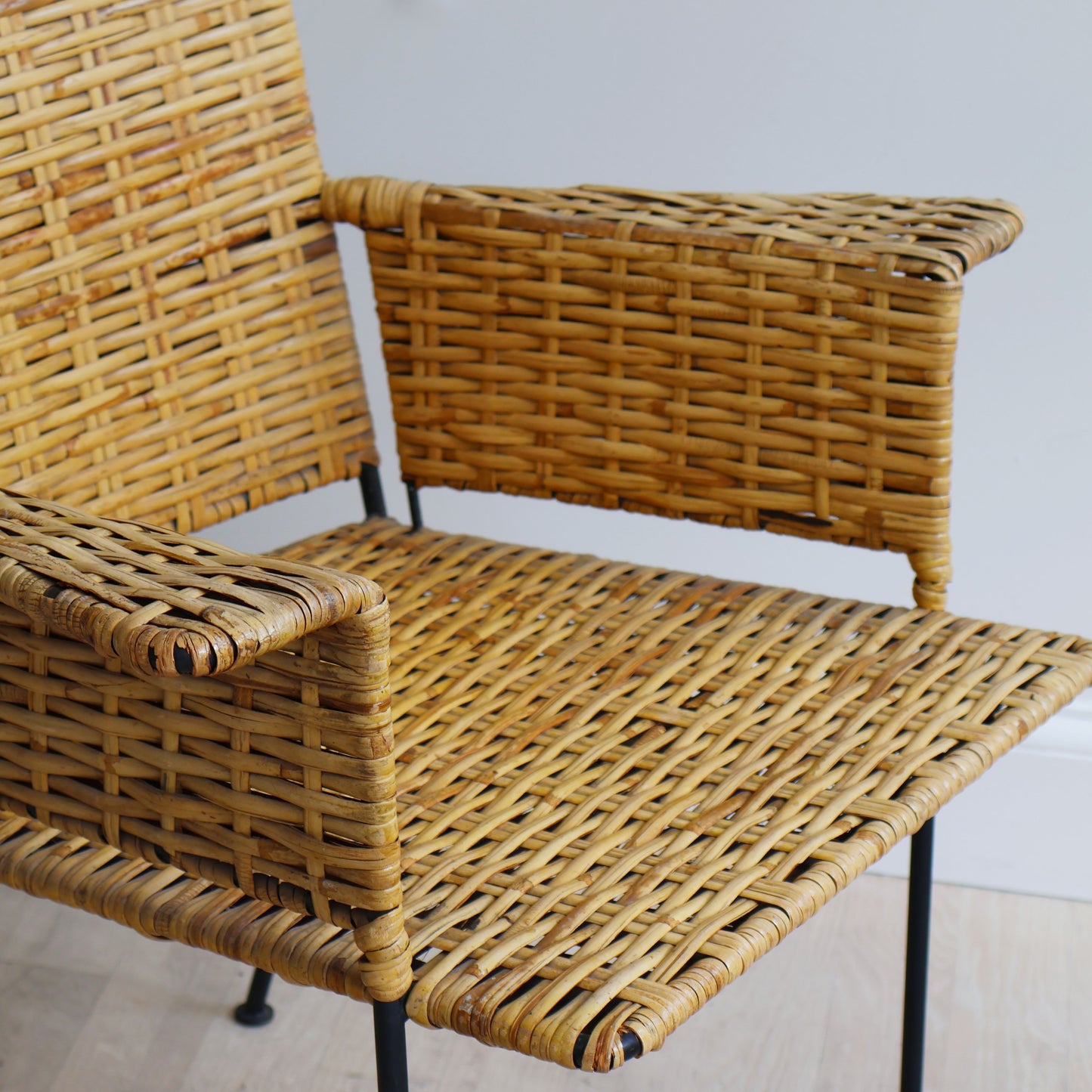 Van Keppel-Green Rattan and Iron Patio Chair