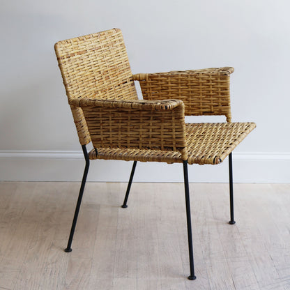 Van Keppel-Green Rattan and Iron Patio Chair