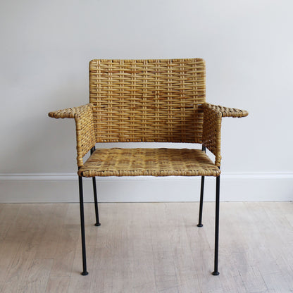 Van Keppel-Green Rattan and Iron Patio Chair