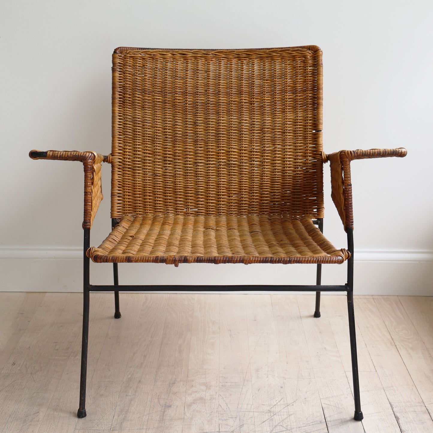 Van Keppel-Green Rattan and Iron Patio Chair
