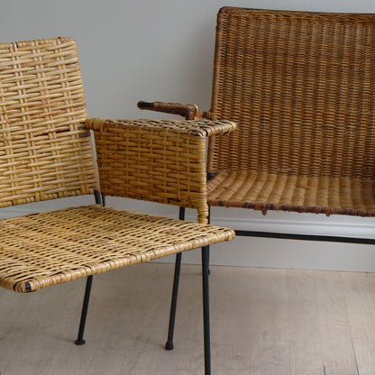 Van Keppel-Green Rattan and Iron Patio Chair