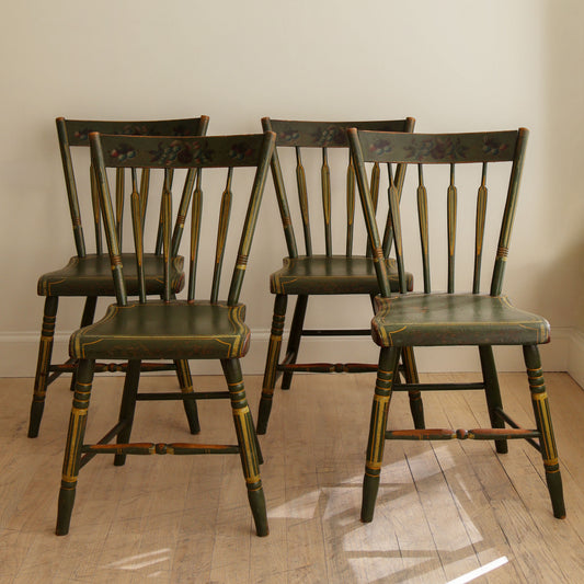 Set of 4 Handpainted Windsor Chairs