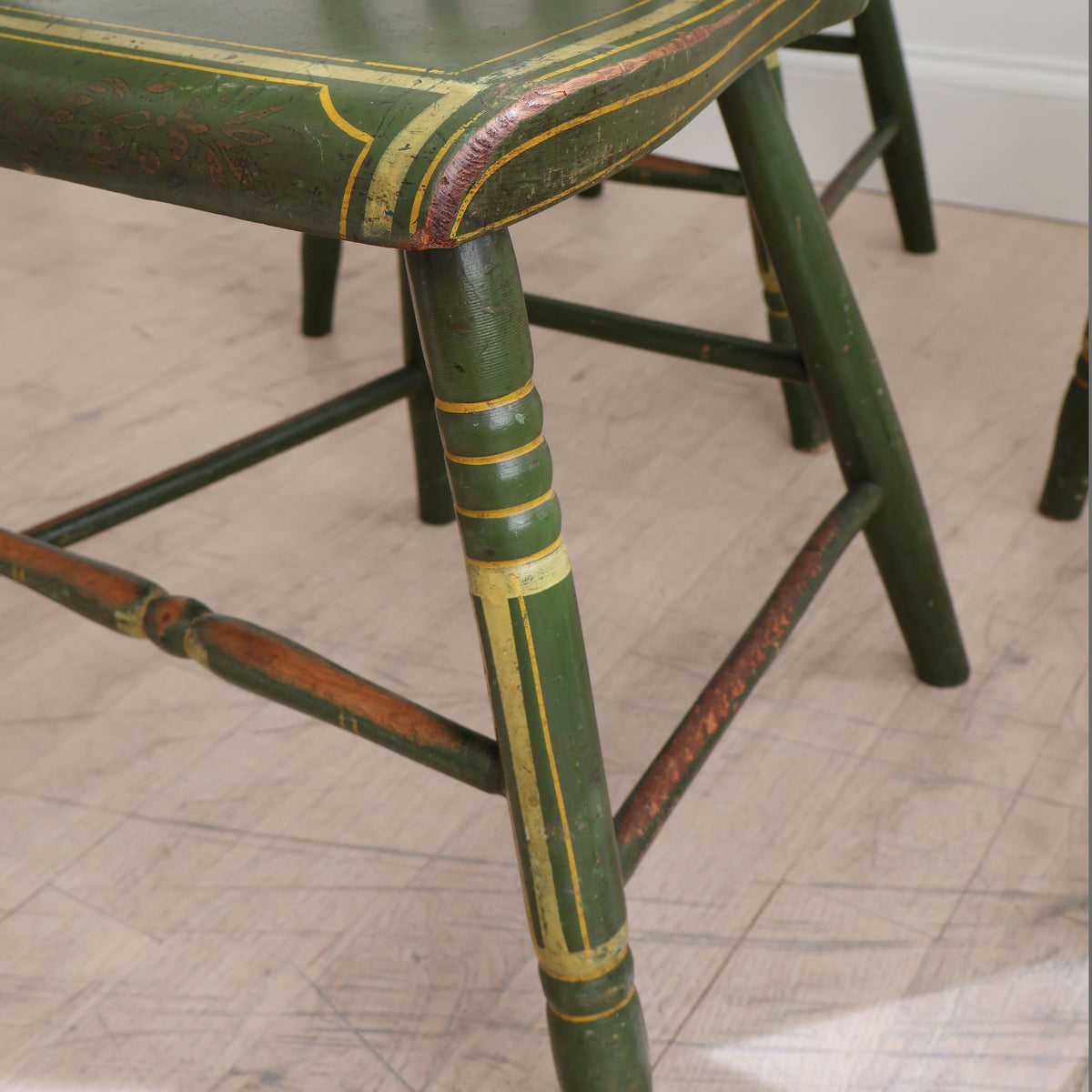 Set of 4 Handpainted Windsor Chairs