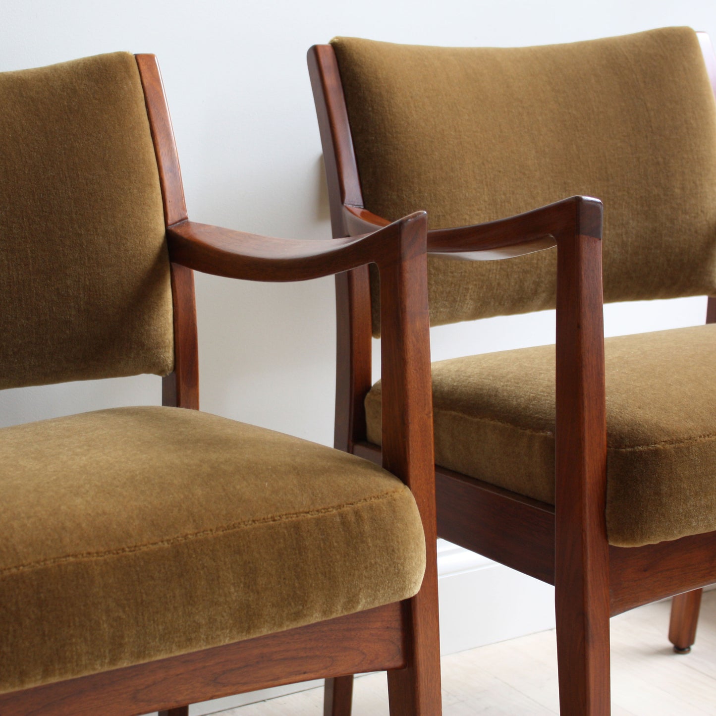 Wood-Framed Modern Arm Chairs - Set of 2
