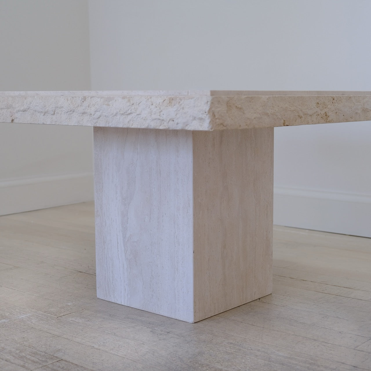Vintage Travertine Raw Edge Live Edge End Table