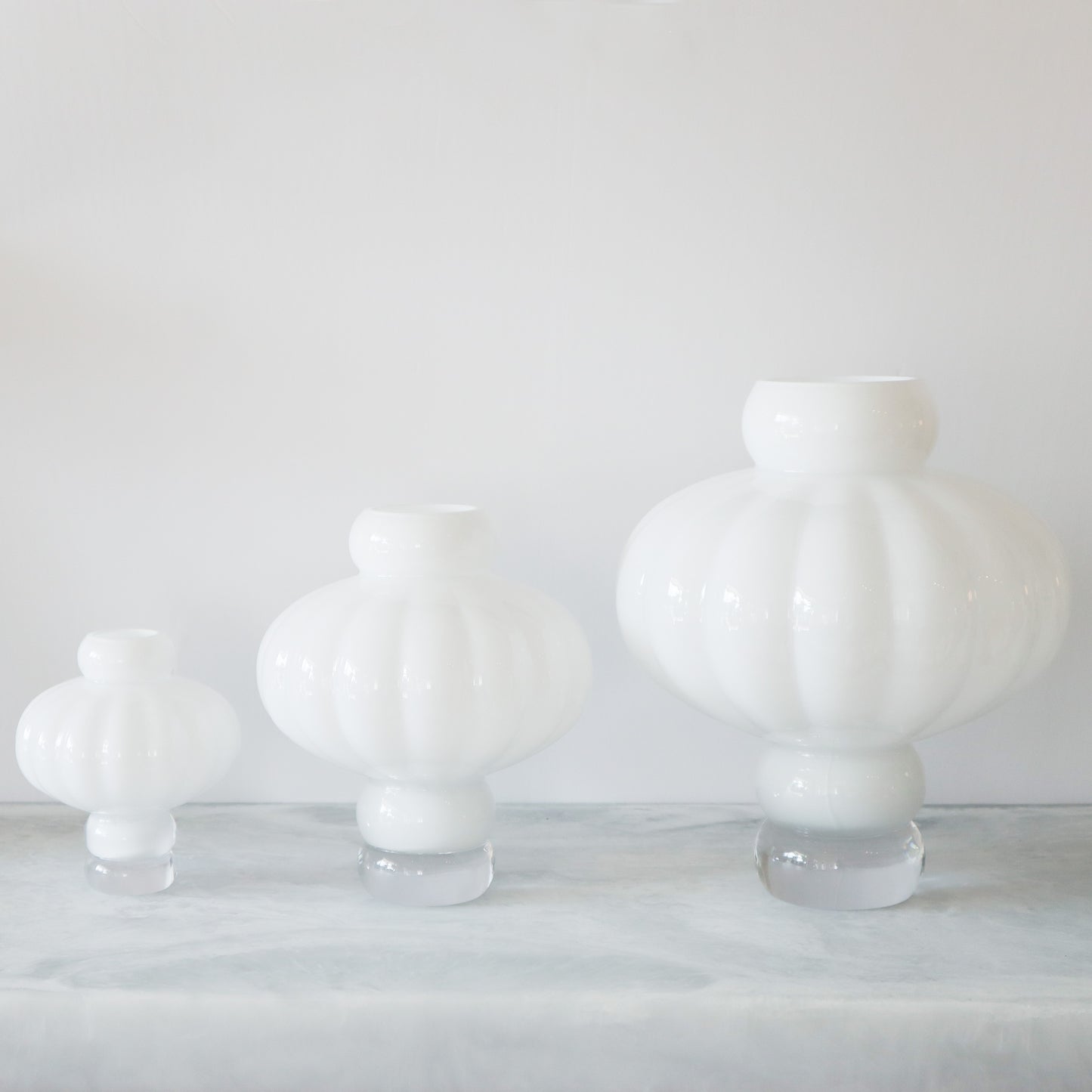 Opal White Balloon Vases
