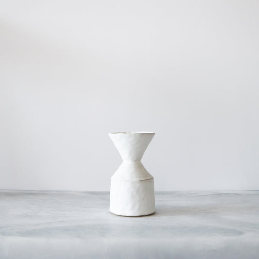 White Bud Vase with Funnel