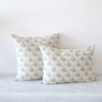 Zoya Sage Green Linen Pillow - 14"x20"