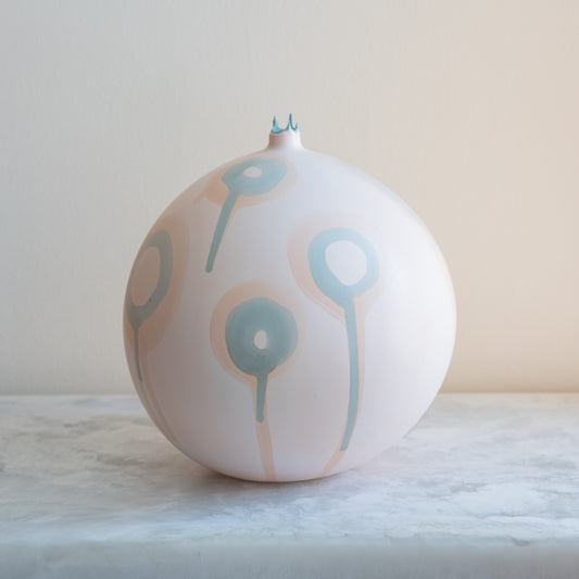Big Vase in Peach & Sage Brushstroke
