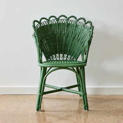 Green Wicker Scallop Chair
