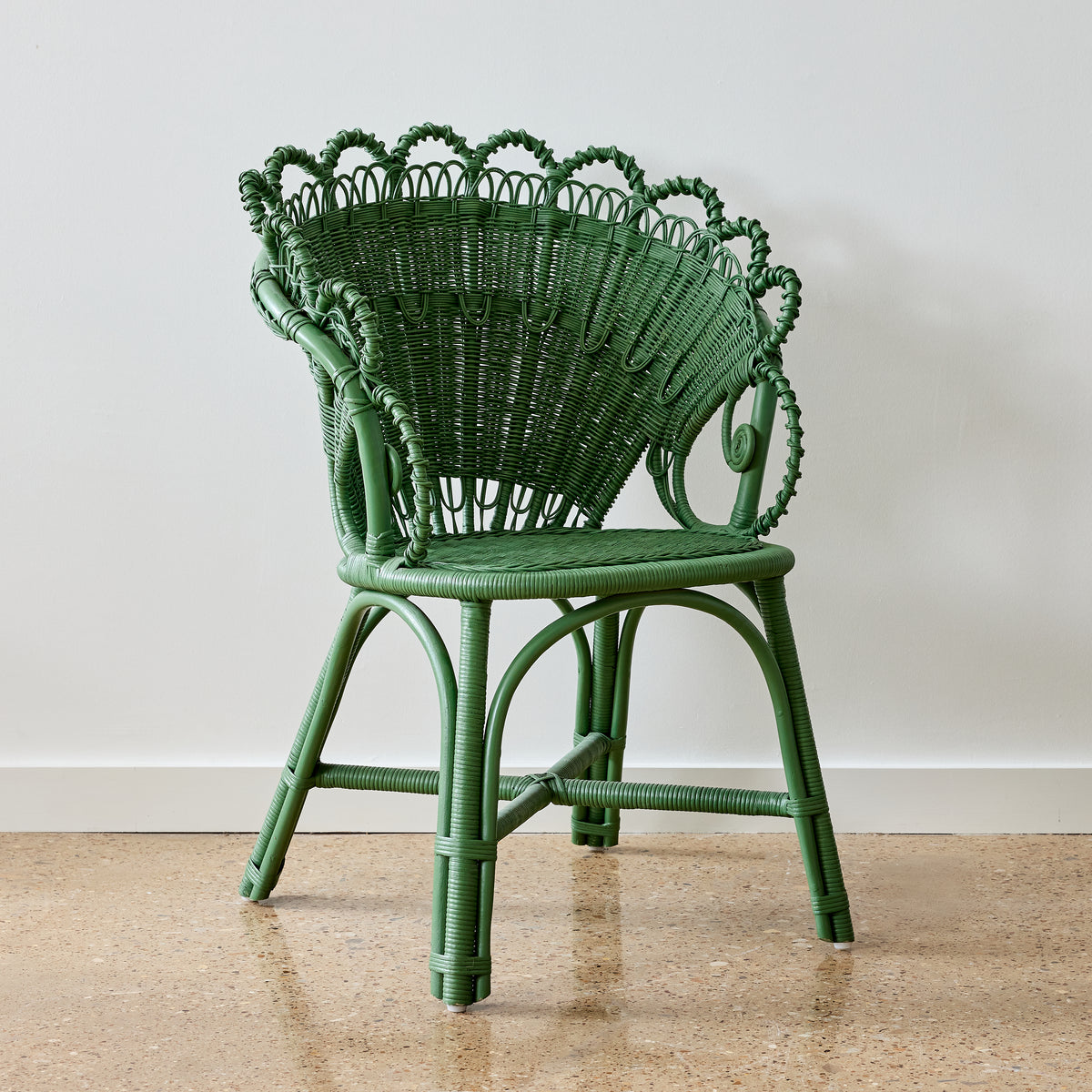 Scallop Shell Chair Green Wicker Scallop Chair – Anyon Design and Atelier