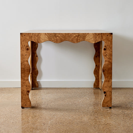 Burlwood Scalloped Game Table