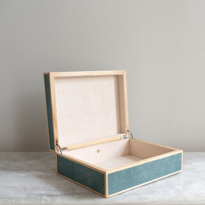 Turquoise Faux Shagreen Box